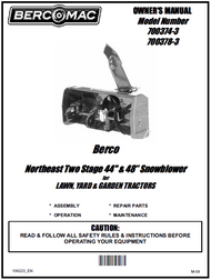 700378-3 } 48'' Northeast Snowblower Manual Lift (Belts: see drive manual)