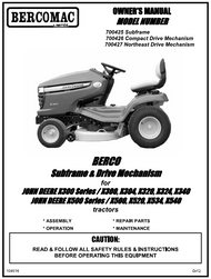 700425 } Sub-Frame and drive mechanism for John Deere Série X300, X304, X320, X324, X340 & Série X500, X520, X534, X540 tractors