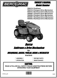 700459-2 } Sub-frame & Drive mechanism for HUSQVARNA, JONSERED, POULAN, RALLYE., WEEDEATER & YARD PRO tractors