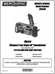 700465 } 40'' Compact Snowblower Electric Lift (Belts: see drive manual)