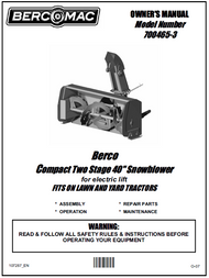 700465-3 } 40'' Compact Snowblower Electric Lift (Belts: see drive manual)