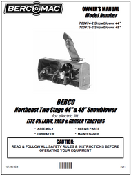 700478-2 } 48'' Northeast Snowblower Electric Lift (Belts: see drive manual)