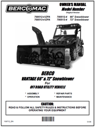 700513-4 } 72'' Vantage Snowblower (with two V-Belts & electric clutch)