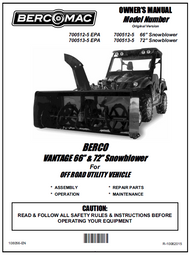 700513-5 } 72'' Vantage Snowblower (with two V-Belts & electric clutch)