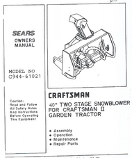 944-61021 } 2 Stage snowblower for Craftsman