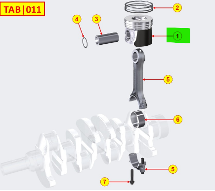 ED0065030050-S } PISTON ASS.Y STD MM. KDI