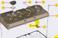 ED0012135840-S } ROCKER ARM COVER/SCREW BRACKET GASKET
Item #9 in illustration (4 Cylinder Shown)