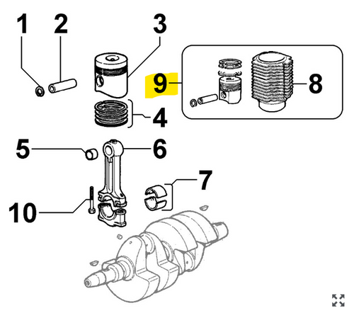  ED0048980860-S } PISTON/CYLINDER ASSY
