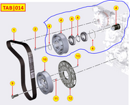 ED0069755110-S } BALANCED FAN PULLEY ASSEMBLY
<<< INCLUDES ITEMS LABELED #4 IN ILLUSTRATION>>>