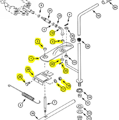 C48640 Kit, Travel Control - includes items 1, 19, 28, and associated hardware to complete conversion