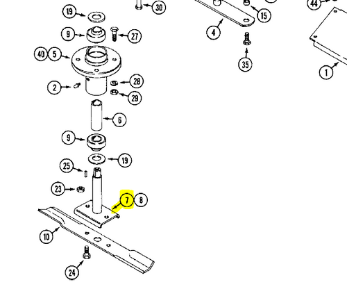 C44132 } SHAFT WMT, 2 BOLT BLADES