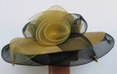 Balck and Gold Hat Wide Brim Mesh