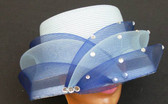 Attractive Light Blue Mesh on White Crown