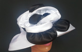 White Satin Hat with Black Accents