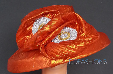 Classic Cloche ladies hat on sale with Large Double Jeweled Bow
