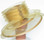Lustrous Golden Layered Hat with Meshed Brim