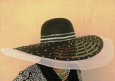 Large Astral Canopy Ladies Hat Trimmed with Rhinestones