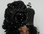 Ladies black pillbox hat, Large Clustered bow, rhinestone