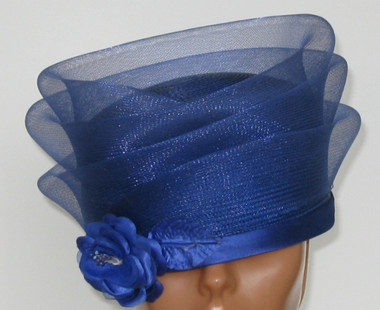 ddfashions - Pill Box Hat with Meshed Layered Crown