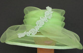 Light Green Ladies Meshed Brim and Layered Crown