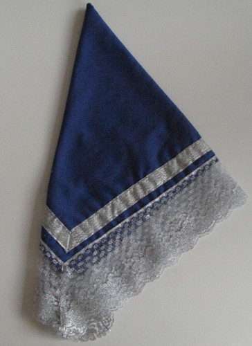 Blue and Silver ladies handkerchief with enclosed with laces