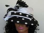 Newly Designed Ladies Black & White With Feather Spray