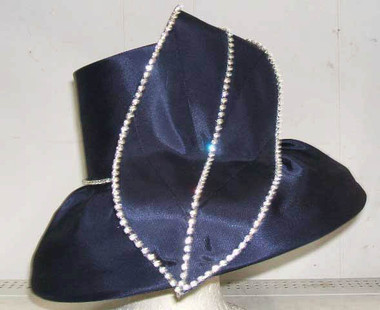 Small Brimmed Hat Designed With a Large Leaf and Rhinestones