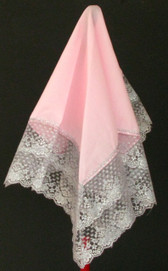 Pink Handkerchief With Large White Laces 