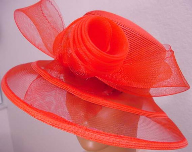 Attractive Ladies Red Hat, newly designed, transparent bow