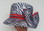Ladies animal zebra print narrow brimmed hat with dual red bands