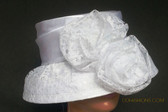 White Ladies Hat, Large Floral Cluster