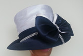 Navy Hat with White Crown
