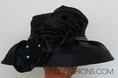 Classic Black Hat with Rhinestone Bands