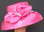 Small Brim Pink Ladies Hat with Large Bow 