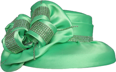 Gorgeous Green Ladies Hat Oversized Bow
