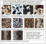 Faux Fur Animal Print Fabric by the yard