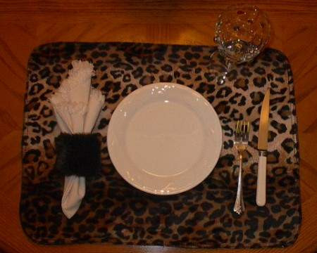 leopard print place mat