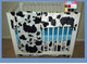 Cow Black & White with Blue Turquoise Minky