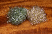 Hareline UV Polar Chenille (Left to Right- Dark Grey Olive, Grey Olive)