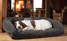 Orvis Deep Dish Dog Bed with Quilted Sleep Surface- Slate