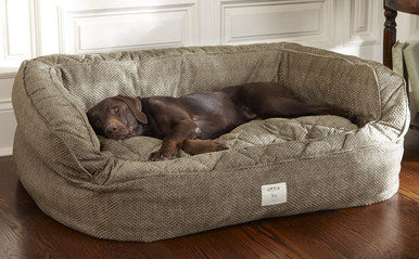 Orvis Lounger Comfortfill Eco Dog Bed- Medium (Dogs Up To 60lbs.)- Brown Tweed