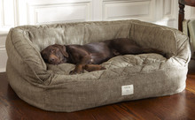 Orvis Lounger Comfortfill Eco Dog Bed- Large Brown Tweed