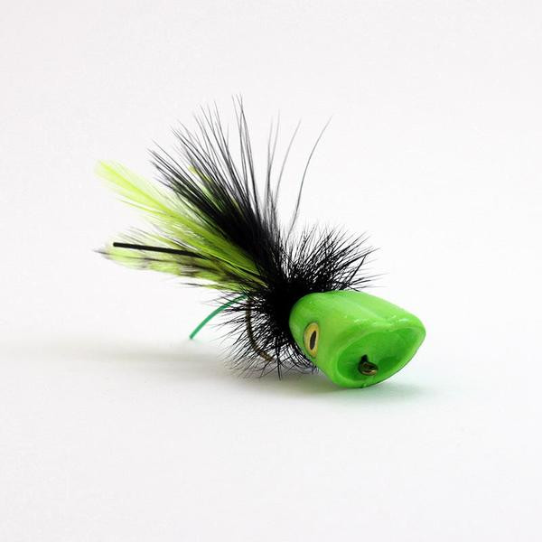 6 SURFACE SEDUCER " DOUBLE BARREL"  SM  Yellow Chartreuse Popper & Slider Bodies 