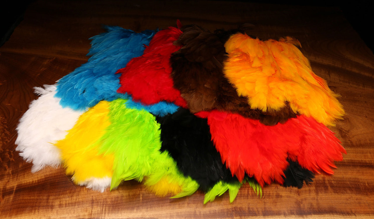 Hot Orange Hareline 5-7/" Dyed Strung Saddle Hackle Feathers Fly Tying