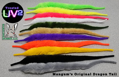 Mangum's UV2 Dragon Tails (Top to Bottom- Flo Green Chart., Flo. Yellow, White, Olive, Tan, Purple, Flo. Orange, Mustard, Black, Gray)
