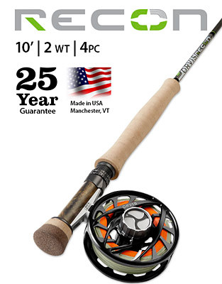 ORVIS RECON 2-WEIGHT 10' 4-PIECE FLY ROD / FREE STANDARD US