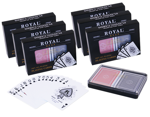 12 decks of 100% plastic poker playing cards