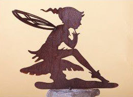 18 x 18 inch 16 gauge steel powder coated and will not rust, great for indoor and outdoor decor.