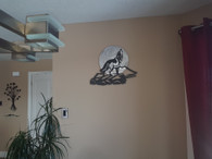 3D Wolf Howling with Moon # W 6