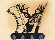 HU 4 - 29 x 32 inches, 16 Gauge Steel, Black Powder Coated, Will Not Rust, Unique Indoor or Outdoor Decor, 4 Hooks (Hooves)